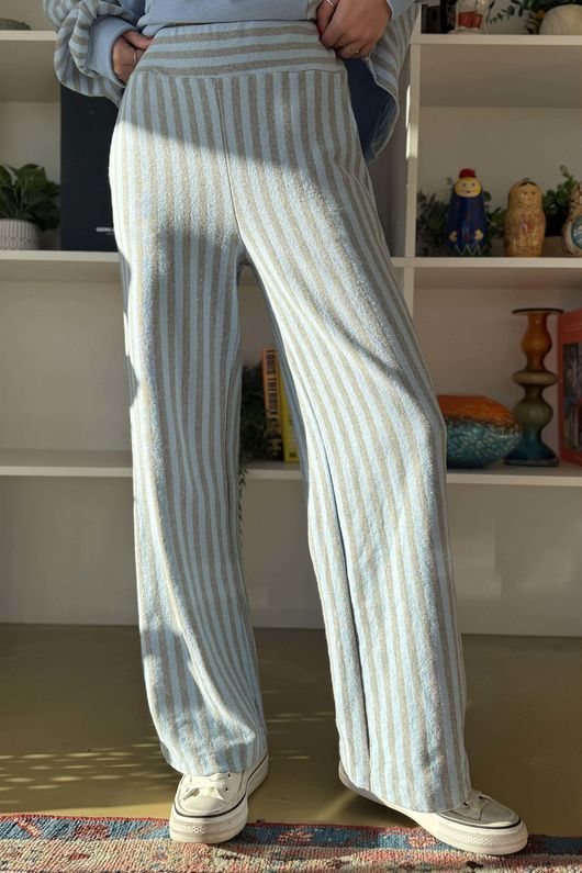 Shoreditch Stripe Lounge Flare Trouser Iceberg & Grey -